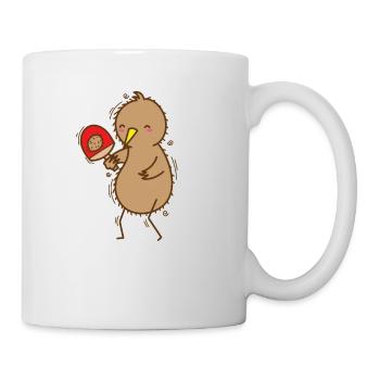 Kiwi jouant au ping-pong avec un oiseau kiwi - Mug blanc - blanc - Droite