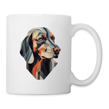 Dog - stylish, modern, abstract - dog art - Mug - white - Right