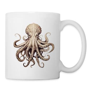 Octopus - stylish, modern, abstract - Kraken - Mug - white - Right