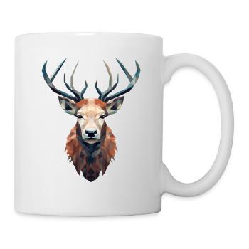 Cerf - élégant, moderne, abstrait - art du cerf - Mug blanc - blanc - Droite