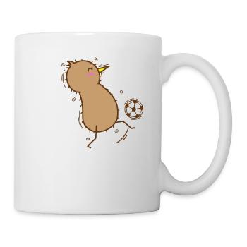 Un oiseau kiwi joue au football - Mug blanc - blanc - Droite