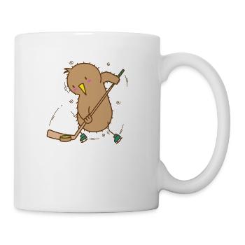 Kiwi plays hockey Kiwi bird and fruit - Mug - white - Right