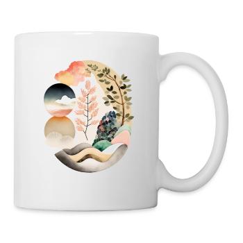 Japandi egg, rundes Design im japandi Style - Tasse - Weiß - Rechts