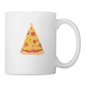 Pizza Christmas Tree Lights Xmas Happy Crusting - Mug - white - Right