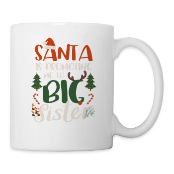 Der Weihnachtsmann befördert mich zur großen - Tasse - Weiß - Rechts