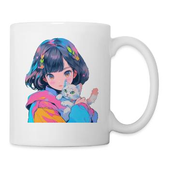 Anime and Cats Kawaii Girl Anime - Mug - white - Right