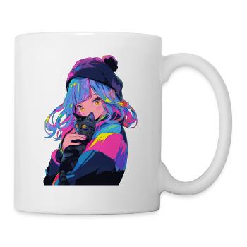 Anime and Cats Kawaii Girl Anime - Mug - white - Right