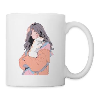 Anime and Cats Kawaii Girl Anime - Mug - white - Right