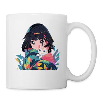 Anime and Cats Kawaii Girl Anime - Mug - white - Right