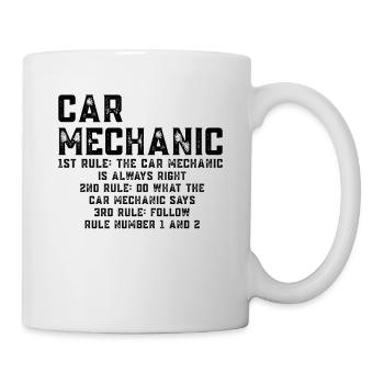 Règle du mécanicien automobile - Le mécanicien automobile est toujours un gréement - Mug blanc - blanc - Droite