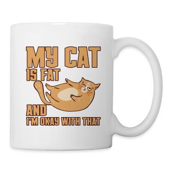 Mon chat est gros et je suis d’accord avec ça 4 - Mug blanc - blanc - Droite