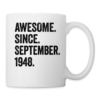 75 Years Old Awesome Since September 1948 75th - Mug - white - Right