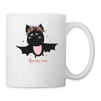 Retro Halloween Design: Spooky Babe Bat - Mug - white - Right