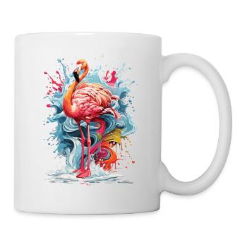 Tropical Colorful Flamingo Water Colour Splash - Mug - white - Right