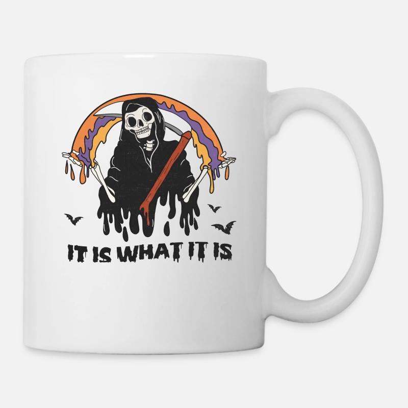 Retro Halloween: Grim Reaper "It Is What It Is" - Tasse - Weiß