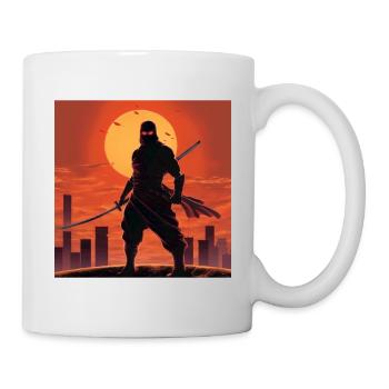 Ninja T-Shirt Männer, Jungen Fantasy Aufkleber, Tassen Mützen - Tasse - Weiß - Rechts
