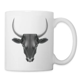 STILISIERTER STIER MIT GROSSEN HÖRNERN - Tasse - Weiß - Rechts