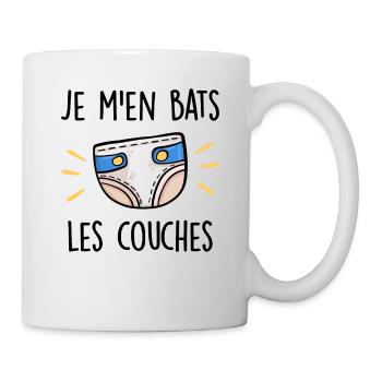 Je M'en Bats Les Couches - Mug blanc - blanc - Droite