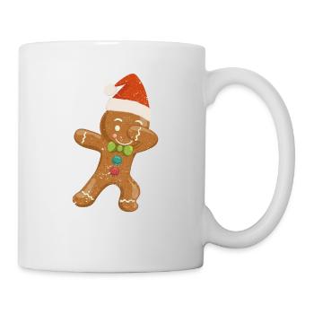 Tupfen Lebkuchen Weihnachtsmann Mütze Weihnachten - Tasse - Weiß - Rechts