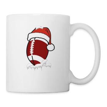 Noël Football Ball Père Noël Chapeau Noël - Mug blanc - blanc - Droite