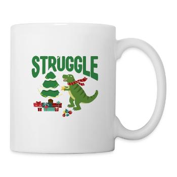 Der Kampf Funny Dinosaurier Weihnachtsbaum Rex - Tasse - Weiß - Rechts