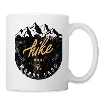 hike more worry less - Tasse - Weiß - Rechts
