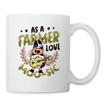 Als Landwirt Liebe Ich Moo-sic, Funny Farmer - Tasse - Weiß - Rechts