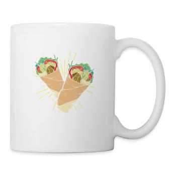 Was ist besser als ein Wrap? Zwei Wraps Lieblibgse - Tasse - Weiß - Rechts