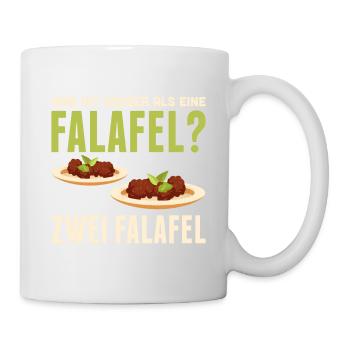 Was ist besser als eine Falafel? Zwei Falafel Lieb - Tasse - Weiß - Rechts