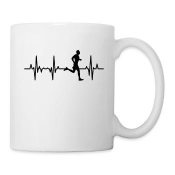 Läufer EKG Herzlinie - Tasse - Weiß - Rechts
