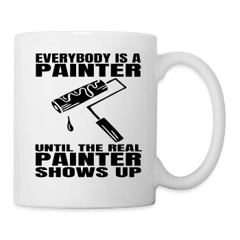 Malen Maler und Lackierer Pinsel Streichen - Tasse - Weiß - Rechts