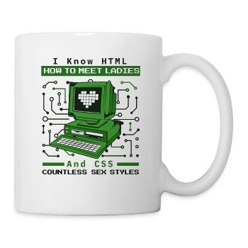 Je sais HTML comment rencontrer Ladies Developer Coder - Mug blanc - blanc - Droite