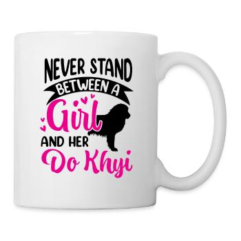 Girl and her Do Khyi Tibetan Mastiff - Mug - white - Right