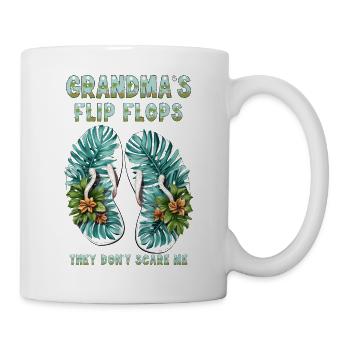 Lustige Flip-Flops von Oma, die machen mir keine Angst - Tasse - Weiß - Rechts