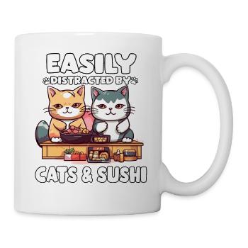 Kawaii Japon Neko Sushi Bowl Cats Ramen Otaku - Mug blanc - blanc - Droite