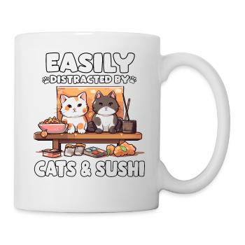 Kawaii Neko Sushi Maki Cat japonais - Mug blanc - blanc - Droite