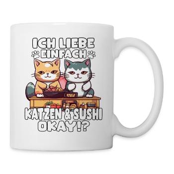 Sushi Dreams Katzen mit Sushi Kawaii Otaku - Tasse - Weiß - Rechts