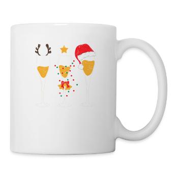 Funny Wine Christmas Santa Hat Xmas Lights - Mug - white - Right