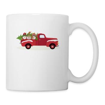 Joyeux arbre de Noël Trois Gnomes Camion Rouge Noël - Mug blanc - blanc - Droite