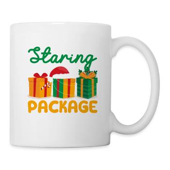 Stop Staring At My Package Funny Christmas - Mug - white - Right