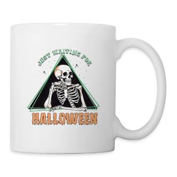 Squelette effrayant « J’attends juste Halloween » - Mug blanc - blanc - Droite