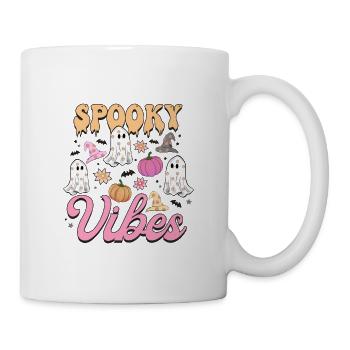 Fantômes mignons et citrouilles: vibrations effrayantes d’Halloween - Mug blanc - blanc - Droite