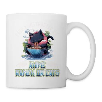 Easily distracted by Anime Ramen or Cats - Tasse - Weiß - Rechts