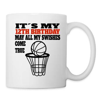 Équipe de basket-ball 12e anniversaire Basketball 12 ans - Mug blanc - blanc - Droite