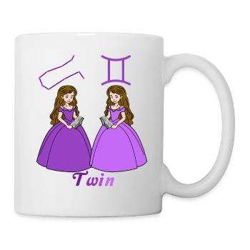 Zodiac sign Gemini, Princess, Constellation - Mug - white - Right