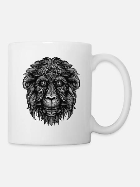 Affe Portrait - Tasse - Weiß