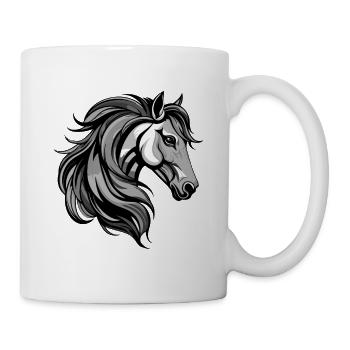 Pferd Portrait - Tasse - Weiß - Rechts
