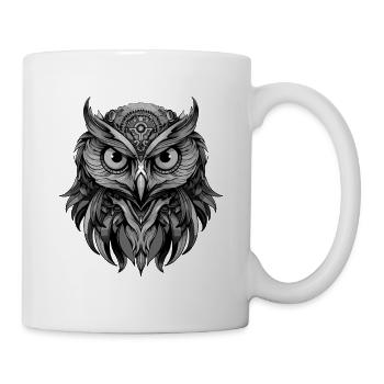 Eule Portrait - Tasse - Weiß - Rechts