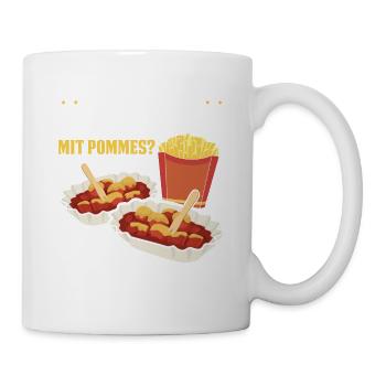 Was ist besser als eine Currywurst mit Pommes? Zwe - Tasse - Weiß - Rechts