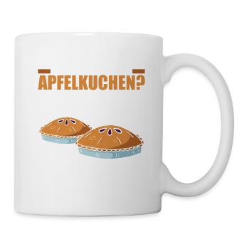 Was ist besser als ein Apfelkuchen? Zwei Apfelkuch - Tasse - Weiß - Rechts